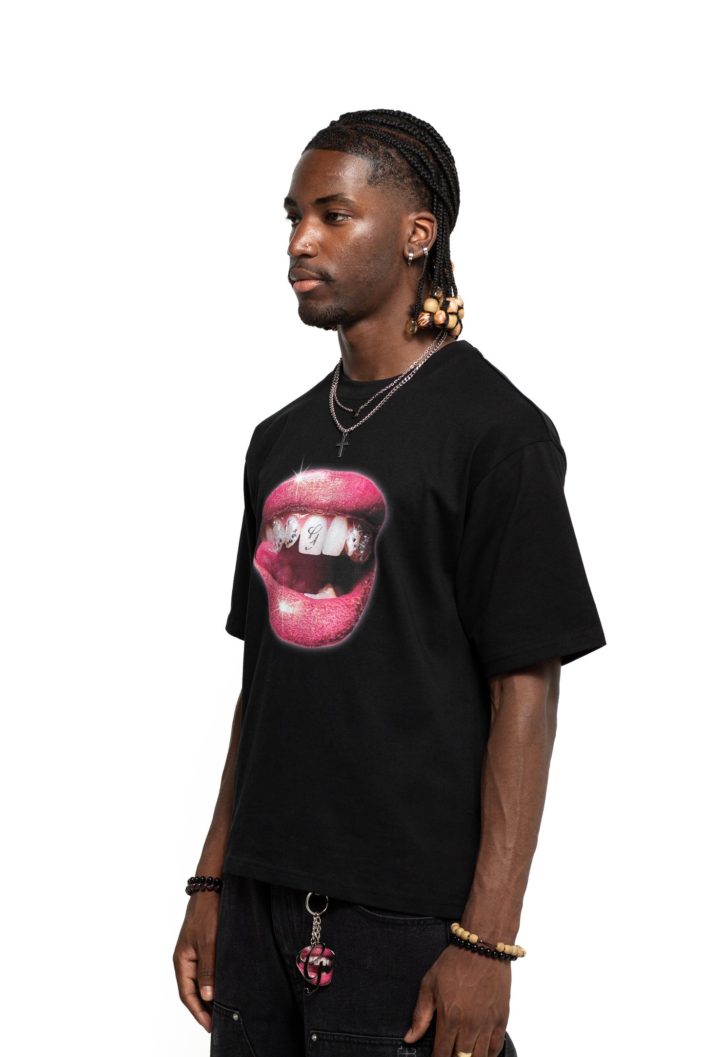 Lips black t-shirt