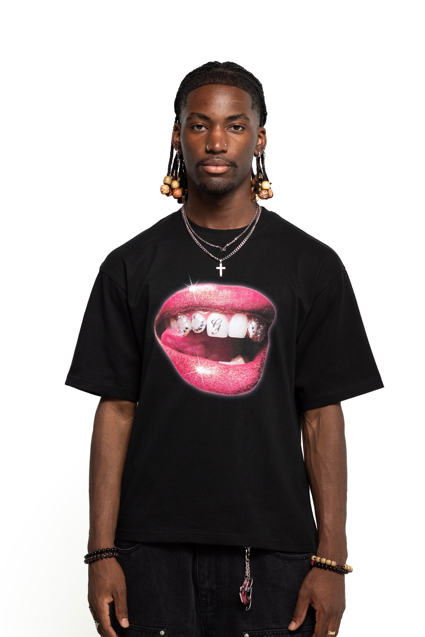 Lips black t-shirt