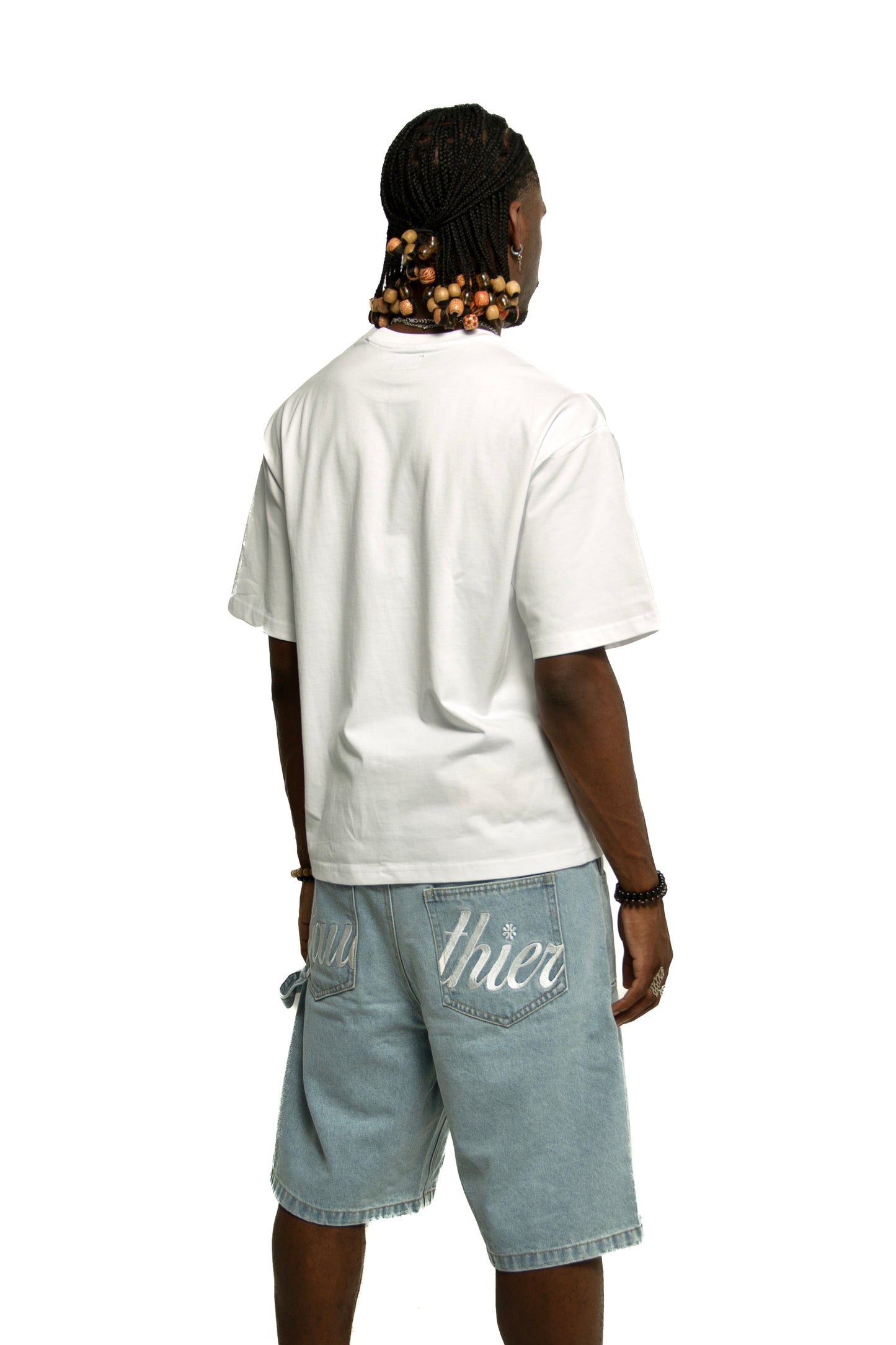 Blue denim short