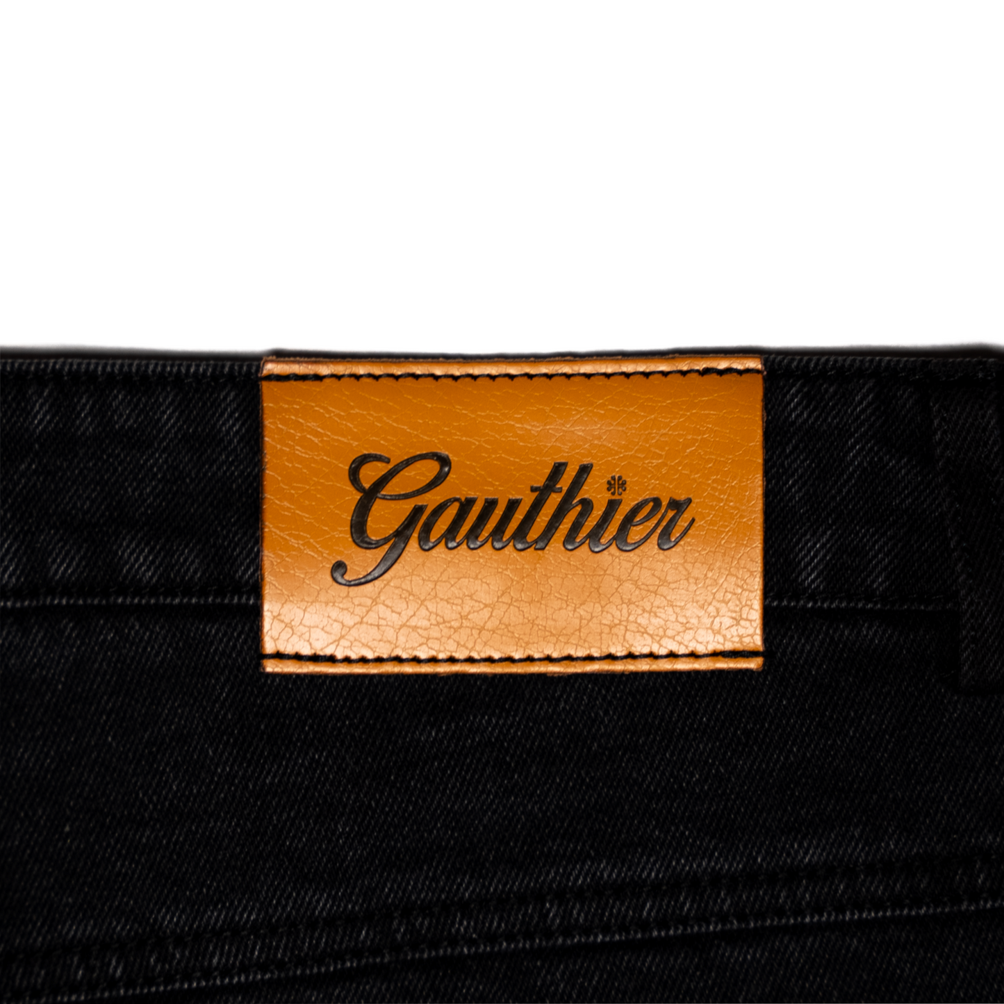 Black denim short