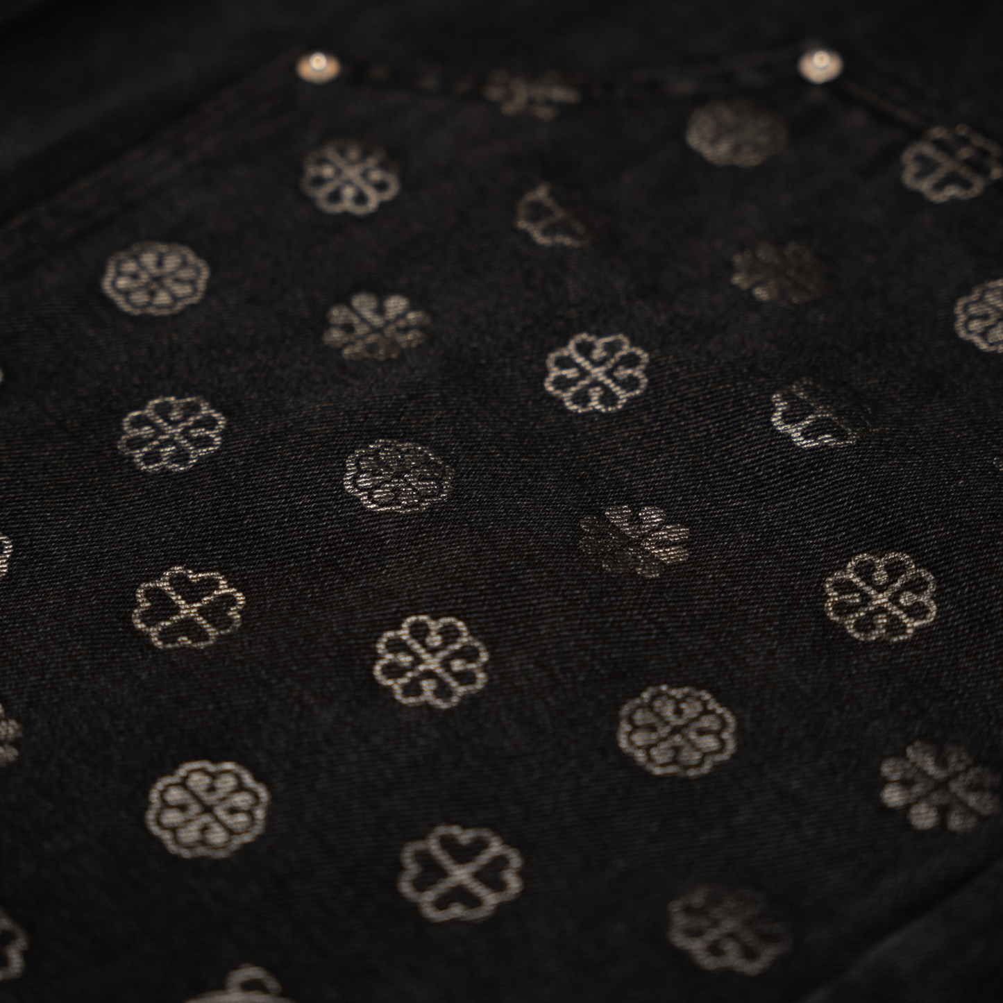Black denim short